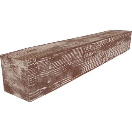 Sandblasted Faux Wood Fireplace Mantel, Vintage Pecan, 6H X 6D X 60W